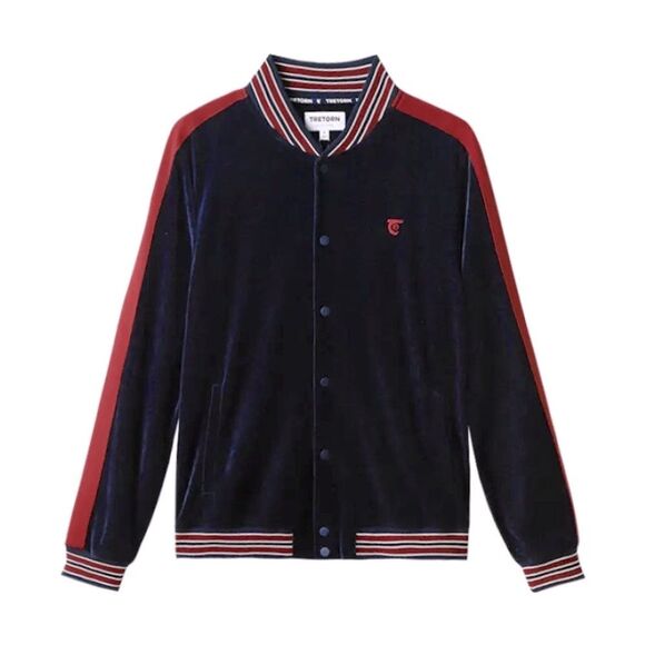 Tretorn NWT Navy Velour Colorblock Track Jacket Size Medium - Picture 13 of 13